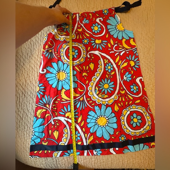 NWT Hanna Andersson Pillow Case Shift Dress, Red & Blue Floral & Paisley, 130/8 - Picture 4 of 7